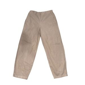 Eileen Fisher [XS] Beige Taupe Organic Cotton Lantern / Arch Ankle Pants